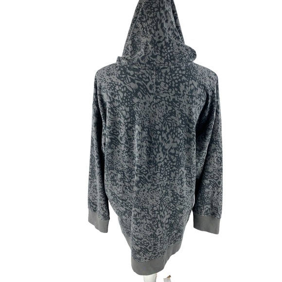 Garnet Hill Womens XL Leopard Animal Printed Side Button‎ Hoodie Sweatshirt - Picture 9 of 11